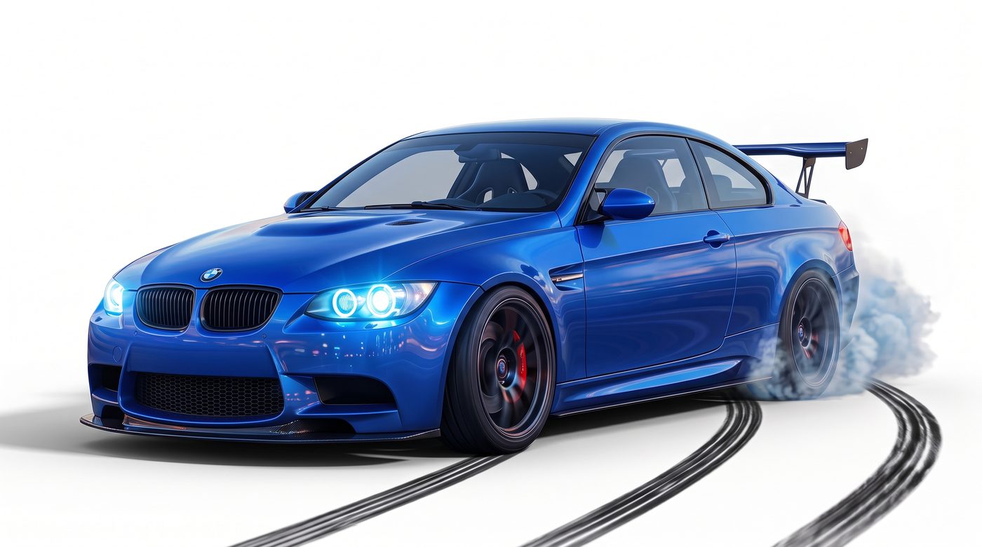 A blue sports car
